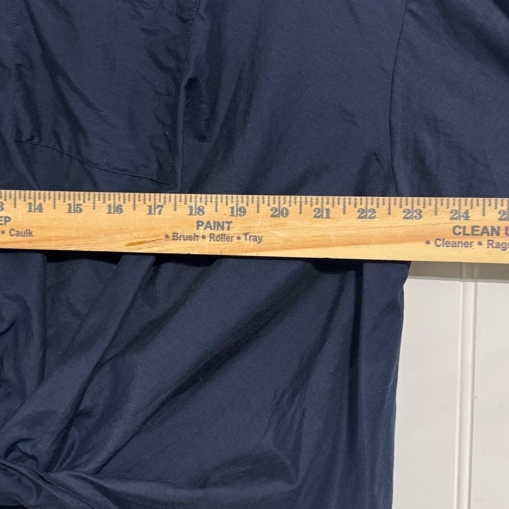 J.Jill Shirt Women L Large P Navy Blue Button Down Cotton Silk Blend Roll Tab - Picture 4 of 8